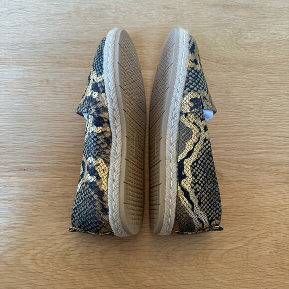 Abeo Blake Metallic Snakeskin Espadrilles Flats 8 Neutral - Picture 7 of 11